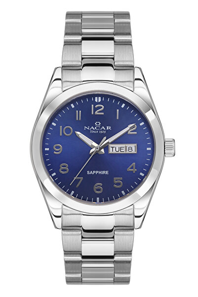 Nacar Safir Glass Classic Silver Men's Wristwatch Nc31- 299228 -Alm