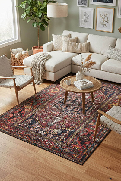 ARTLOOP Soul Etnik Desenli Dokuma Taban Dekoratif Halı Kahverengi Halı AL 132