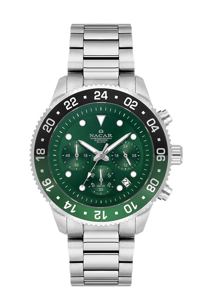 Nacar SAFİR CAM SPOR GÜMÜŞ ERKEK KOL SAATİ NC37-294238NB-ANM