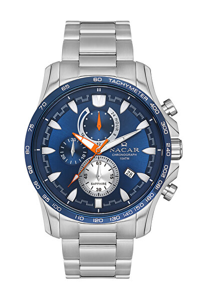 Nacar SAFİR CAM SPOR GÜMÜŞ ERKEK KOL SAATİ NC34-290023-ALM