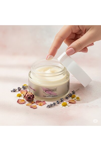 PUREZER NATURAL %100 Doğal Krem Roll On Deodorant Unisex Kimyasal Içermez 30ml Lavanta