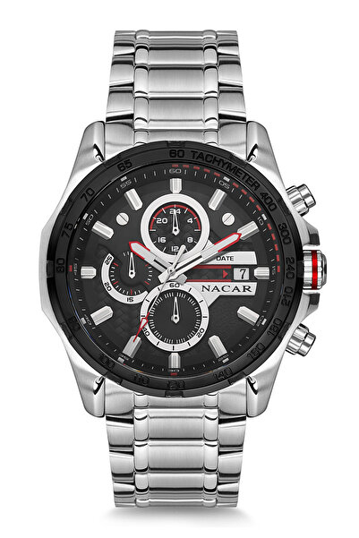 Nacar SAFİR CAM SPOR GÜMÜŞ ERKEK KOL SAATİ NC29-293148-ABBM