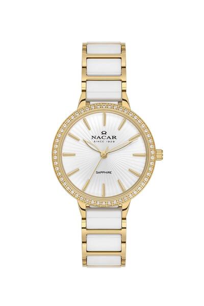 Nacar SAFİR CAM BEYAZ KADIN KOL SAATİ NC33-398208-DWMS