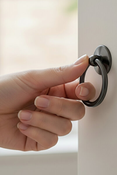 MegaVitrin 5 Pcs Ring Pendulum Furniture Handle Set - Single Screw - 60 mm Smoked Cabinet and Drawer Handle