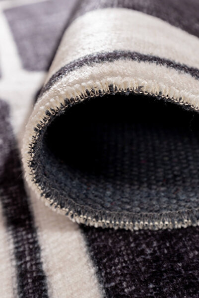 ARTLOOP Fuga Yumuşak Dokulu Siyah/Beyaz Modern Desenli Halı KA 22