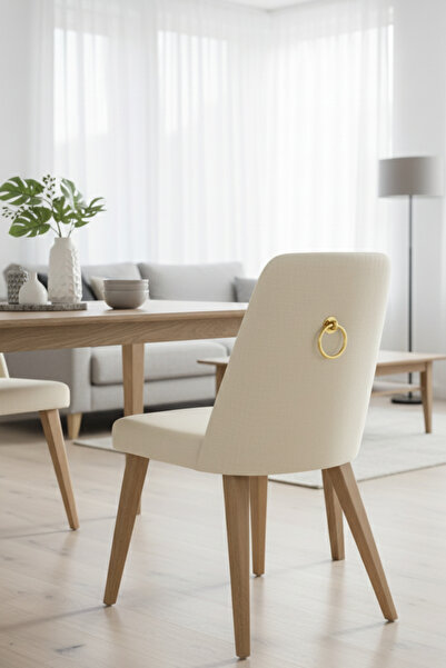 MegaVitrin Ring Pendulum Handle - Golden Yellow Chair Back Furniture Handle - Top Screw - 60 mm Diameter