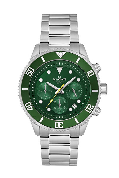 Nacar SAFİR CAM SPOR GÜMÜŞ ERKEK KOL SAATİ NC37-294238-ANM