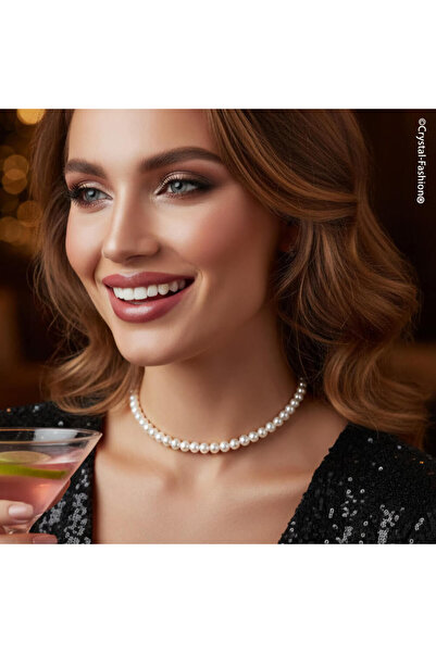 Crystal-Fashion® Colier Perle 7mm la baza gatului