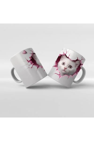 Rengineshop 17 نموذجًا لطيفًا على شكل قطة - كوب مطبوع