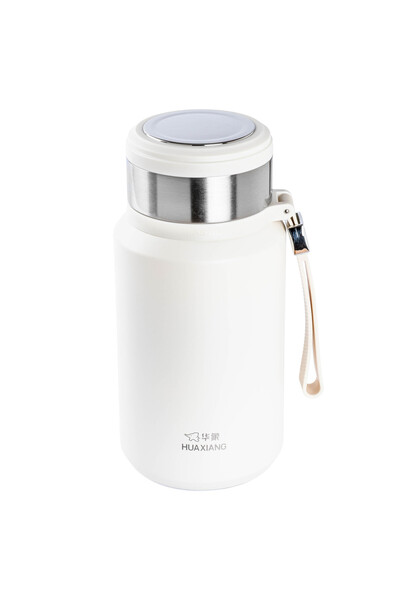 DKADI OKADI SÜZGEÇLİ BEYAZ PASLANMAZ ÇELİK TERMOS 1L