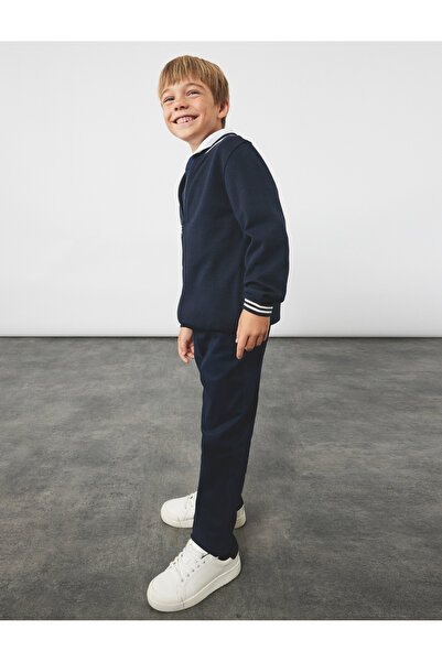 Koton Pamuklu Cepli Şerit Detaylı Kolej Yaka Uzun Kollu Fermuarlı Bomber Okul Ceketi