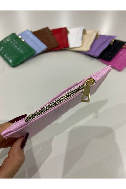 SHIKIRTI BAG STORE Candy Pink Color Zippered Card Holder-Wallet (Shipped in a Box)