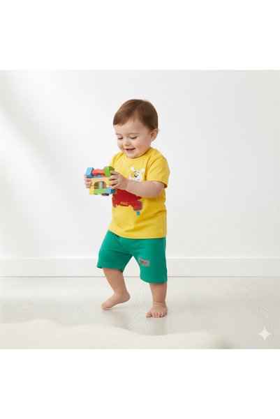 Modish Baby Boy Car Patterned Summer 2-Piece Set (T-Shirt + Shorts) – 6-24 Months
