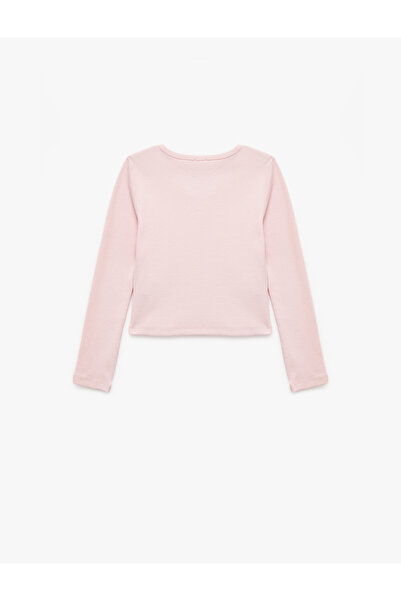 Koton Gombos részlettel ellátott, hosszú ujjú, V-nyakú alap póló