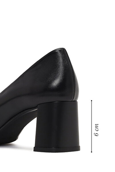 Derimod Flex Women's Black Thick Heeled Leather Shoes 25Afd380618