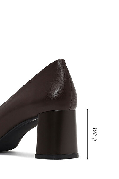 Derimod Flex Women's Brown Thick Heeled Leather Shoes 25Afd380618