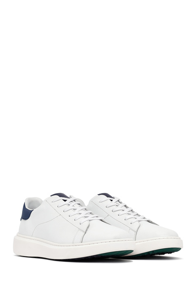 Derimod Erkek Beyaz Bağcıklı Kalın Tabanlı Deri Sneaker 25WFD685318