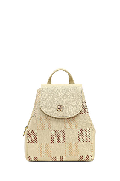 Derimod Women's Beige Printed Backpack 25Sbd2550Ft