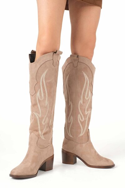 Mio Gusto Romina Mink Color Cowboy Boots