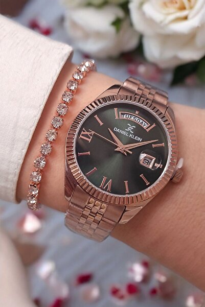 Daniel Klein 35 Mm Gün/tarih Özellikli Jübile Bilezik Rose Gold Kadın Kol Saa...