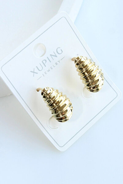 Leo'Stone Burgu Tasarım Xuping 14 K Gold Kadın Çelik Küpe