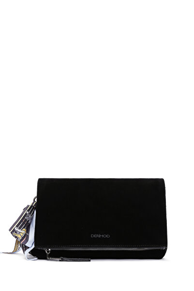 Derimod Women's Black Suede Crossbody Bag 25Wbd246910