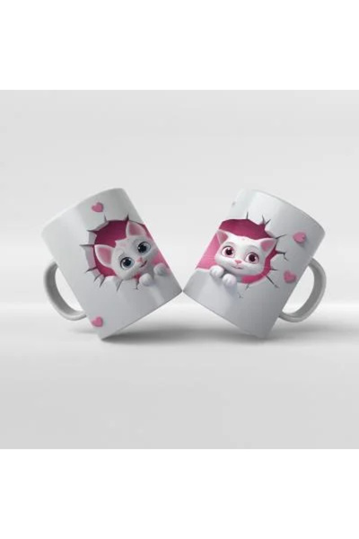 Rengineshop كوب لطيف مطبوع عليه قطة - 19