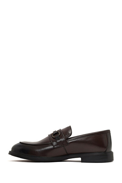 Derimod Men's Brown Buckle Leather Loafer 25Wfd664018