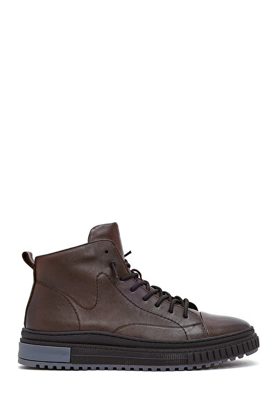 Derimod Men's Brown Zippered Leather Sports Boots 25Wfd692918