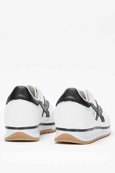 Liger Kadın Denye Kumaş Günlük Spor Ayakkabı BEYAZ - SİYAH