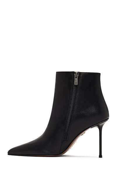 Derimod Kadın Siyah Fermuarlı İnce Topuklu Deri Bot 25WFD101218