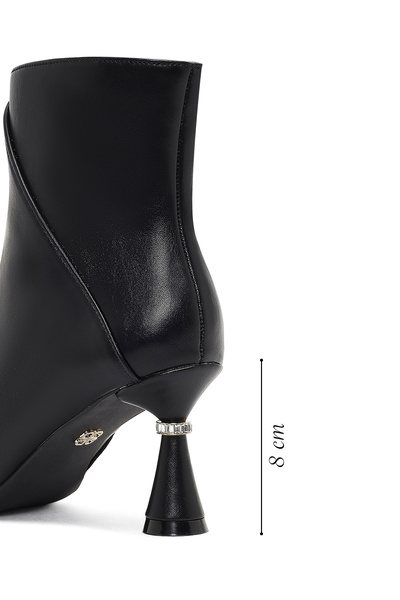 Derimod Жіночі чорні черевики на підборах із застібкою-блискавкою та камінцями 25AFE480918