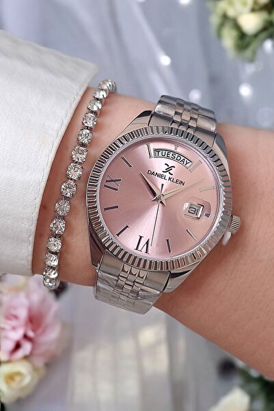 Daniel Klein 35 mm Gün/Tarih Özellikli Jübile Bilezik Pembe Kadranlı Kadın Ko...