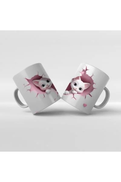 Rengineshop كوب لطيف مطبوع عليه قطة - 21