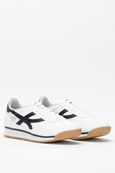 Liger Kadın Denye Kumaş Günlük Spor Ayakkabı BEYAZ - SİYAH