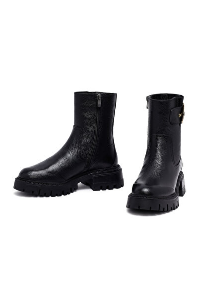 Derimod Kadın Siyah Kalın Tabanlı Deri Bot 25WFD1530FT