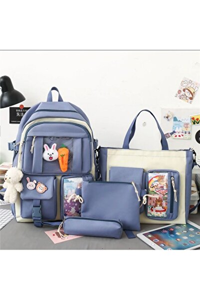 AYVİ STORE Kore Tarzı Okul Çanta Seti (SU GEÇİRMEZ)