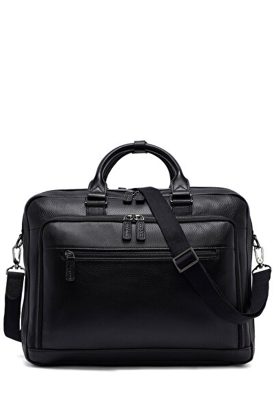 Derimod Men's Black Long Strap Leather Briefcase 25Sbd3014Ft