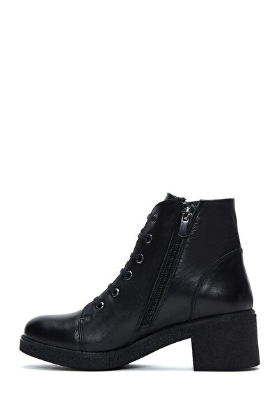 Derimod Жіночі чорні шкіряні черевики на товстому каблуці з блискавкою 25WFD411418