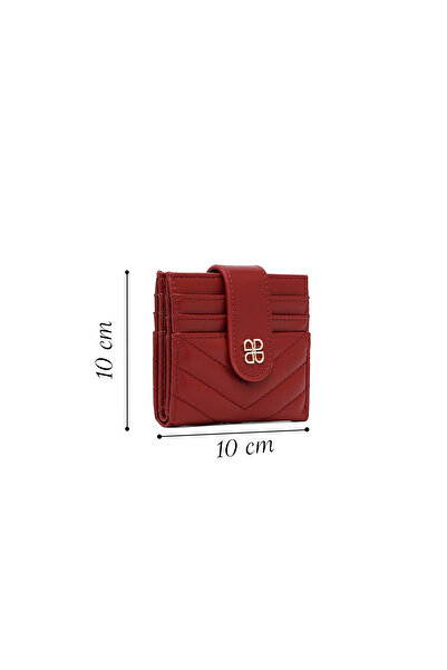 Derimod Women's Burgundy Quilted Card Holder 000A2D5621Kp