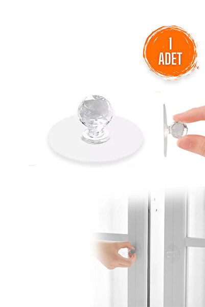COZY SENSE Dolap Kulpu 1 Adet Çok Amaçlı Kristal Başlıklı Tutacak Askı Cam Ay...