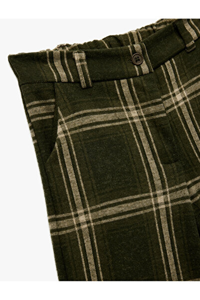 Koton Buy Elastic Waist Viscose Blend Plaid Trousers