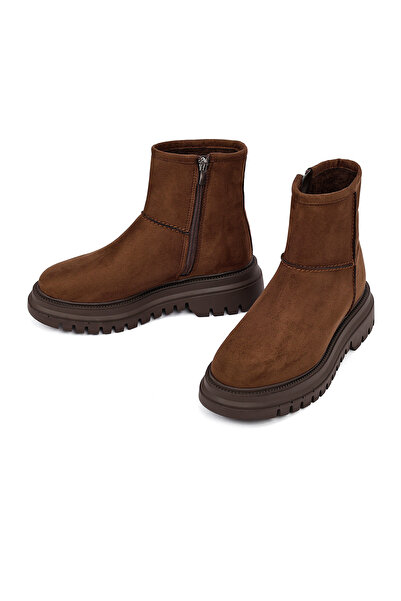 Derimod Kadın Kahverengi Fermuarlı Süet Bot 25WFE250110