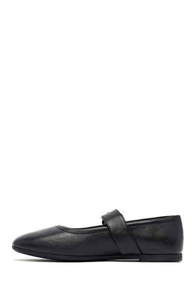 Derimod Kadın Siyah Tokalı Babet, Deri Ayakkabı 25AFD270218