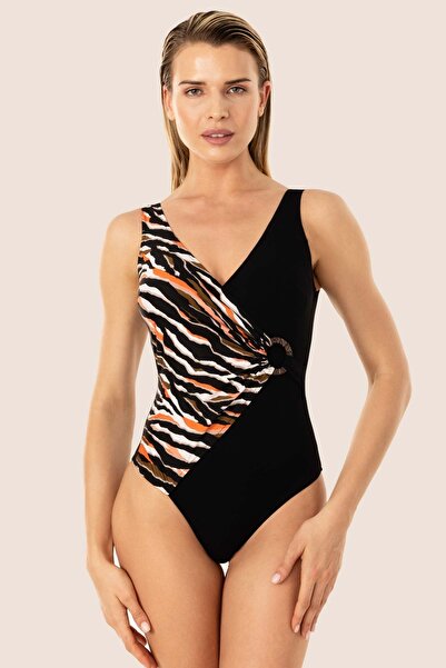 AYYILDIZ 3103 Черно-кафяв оформящ бански костюм