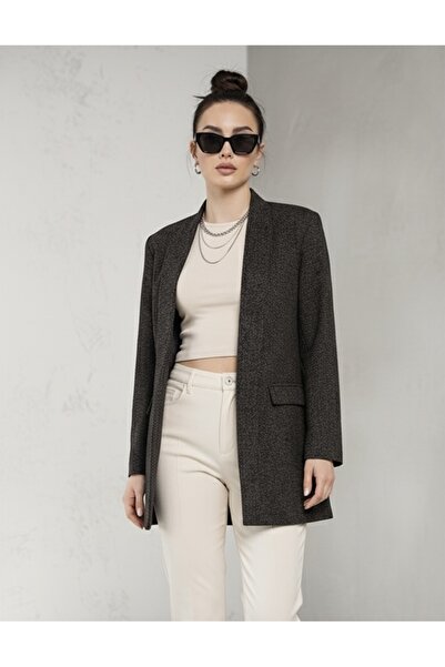 Heyya Γυναικείο μπουφάν με μοτίβο ζακάρ καφέ