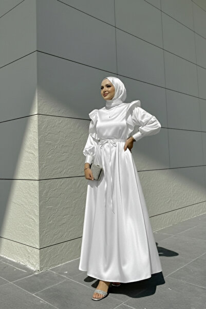 CHUL HOSH ABİYE - BEYAZ - GENİŞ BEDEN ARALIĞI