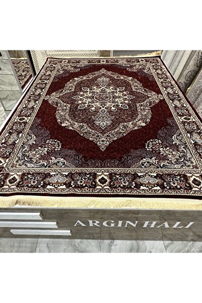 İpek Etnik Desen Halı Bordo Renk Halı Halı ARGIN HALI