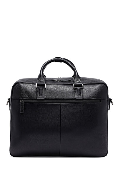 Derimod Men's Black Long Strap Leather Briefcase 25Sbd3014Ft