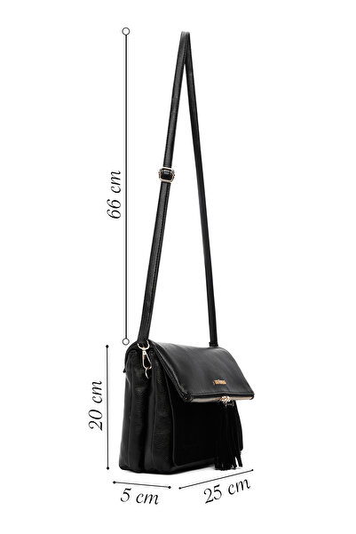 Derimod Geantă neagră pentru femei cu curea lungă 25WBD211014